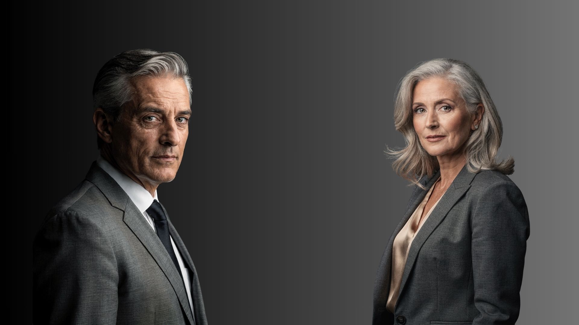 Porträt erfahrener Führungskräfte vor neutralem Hintergrund zur Illustration organisationsbezogener Entscheidungsprozesse.